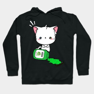 Cute Angora Cat Spilled Wasabi sauce Hoodie